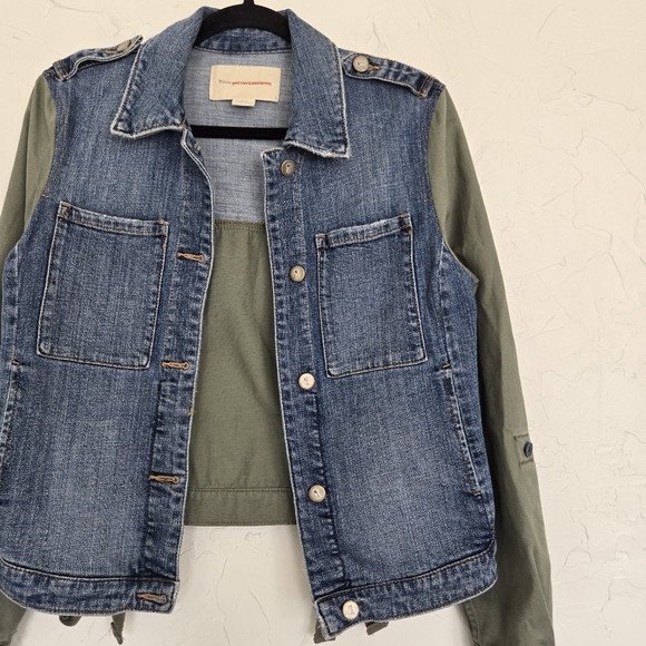 Anthro Pilcro Jean Denim Army Military Green Tied Jacket, S - Picture 3 of 10